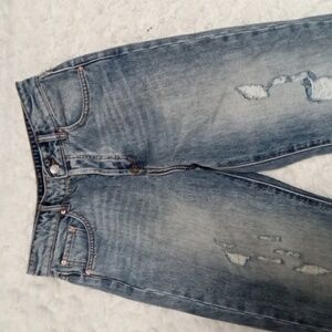 Size 12 Glassons high waisted distressed button fly jeans